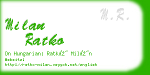 milan ratko business card